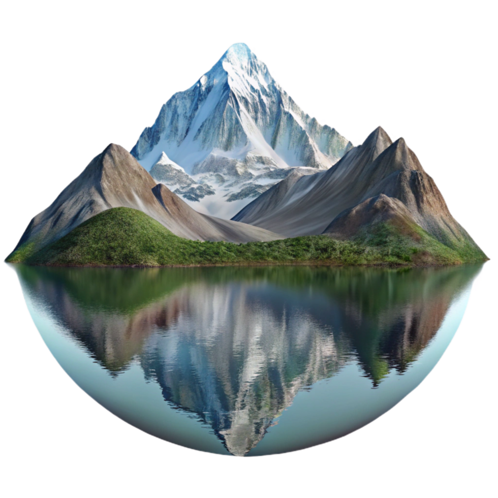 wonderful vintage Calm Lake Reflection Mountain View Transparent Background original png
