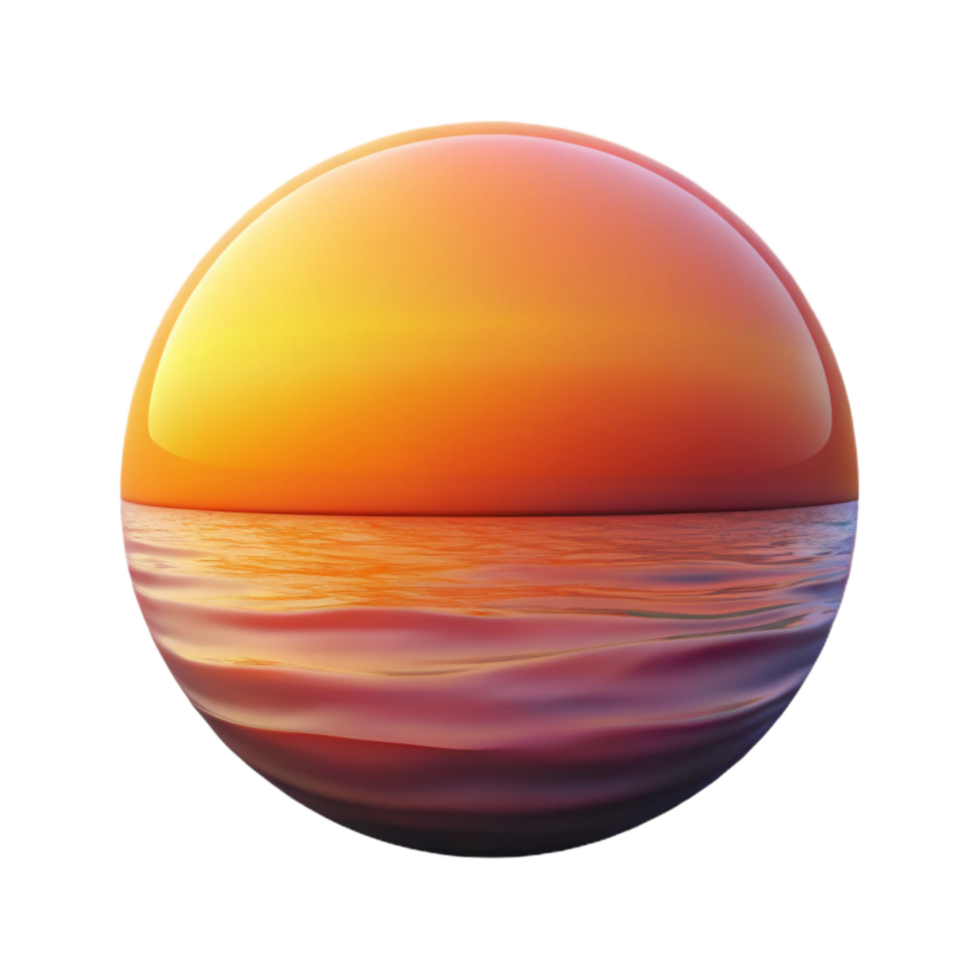 impressive creative Calm Sunset Ocean Orange Pink Gradient Transparent Background exclusive png