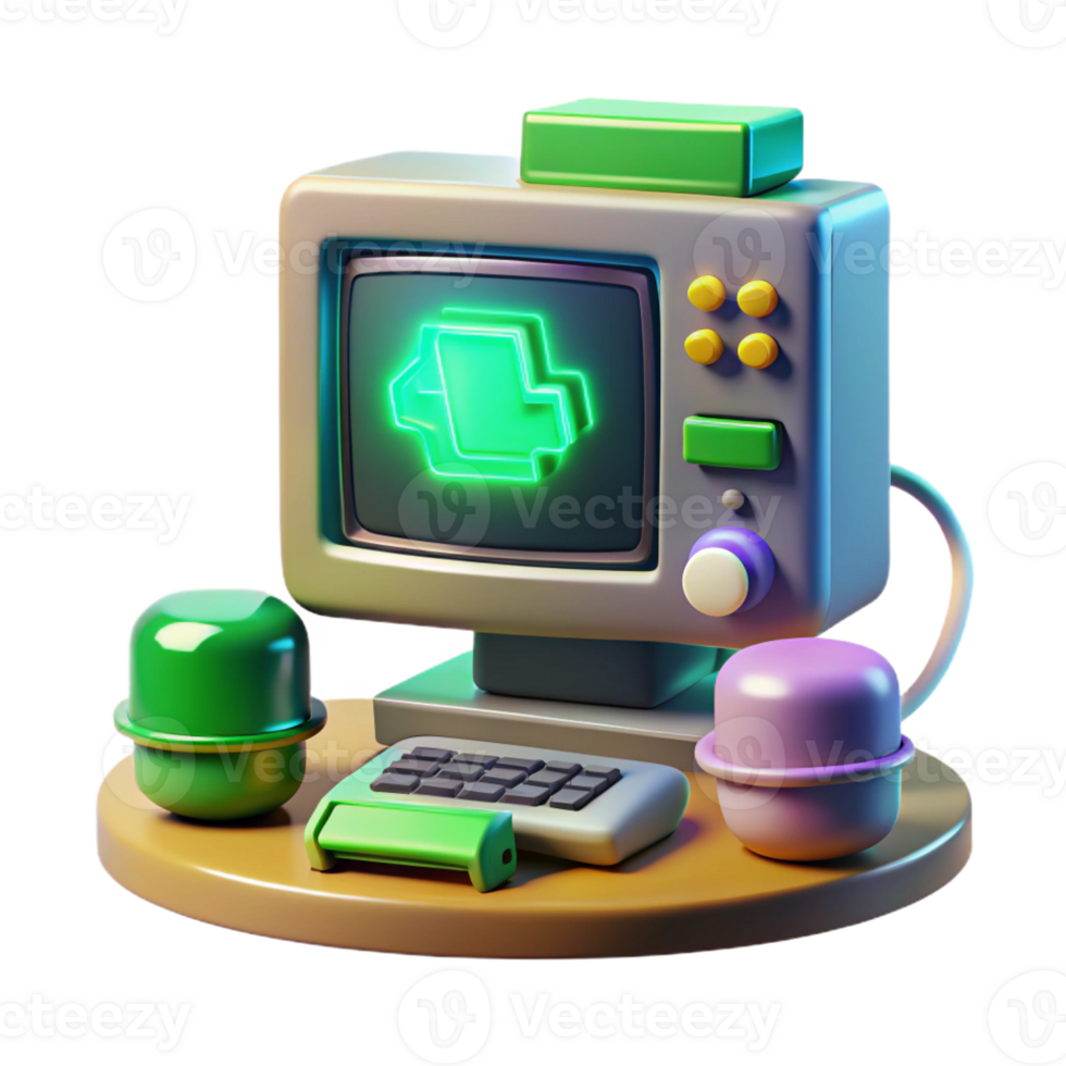 wonderful contemporary A Vintage Computer Monitor Displaying C premium png