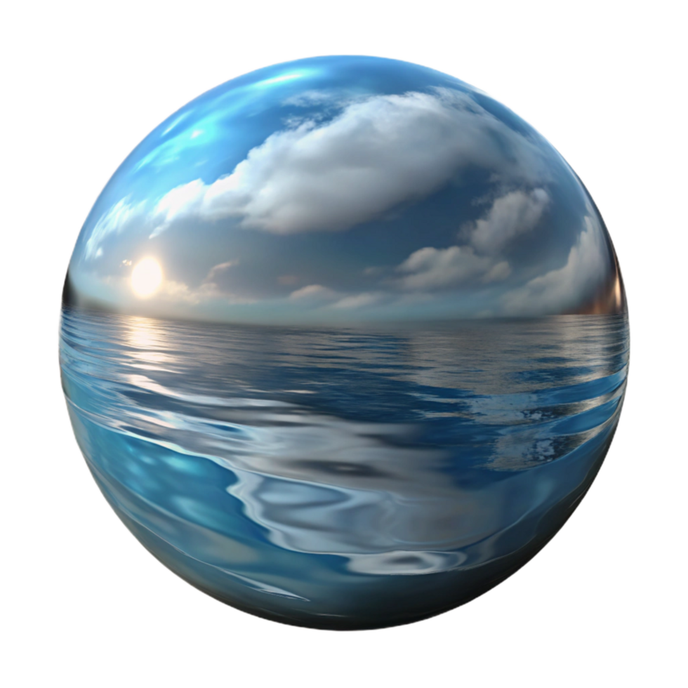 vibrant abstract Calm Water Surface Reflection of Sky Transparent Background premium png