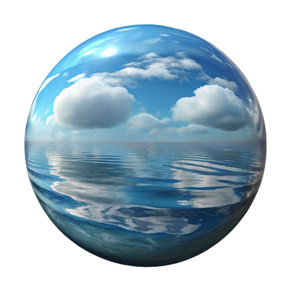 extraordinary abstract Calm Water Surface Reflection of Sky Transparent Background high quality png