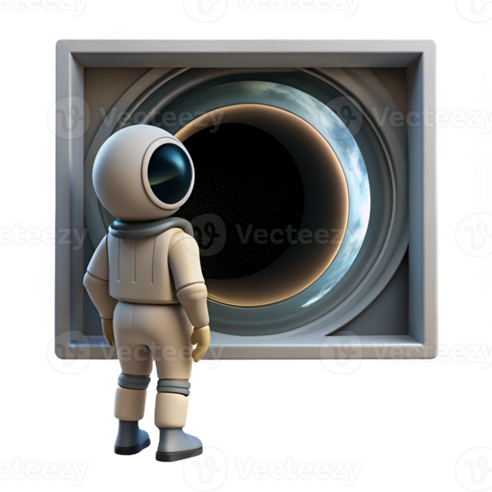 beautiful vintage A Lone Astronaut Gazing at a Massive Sw 4K png