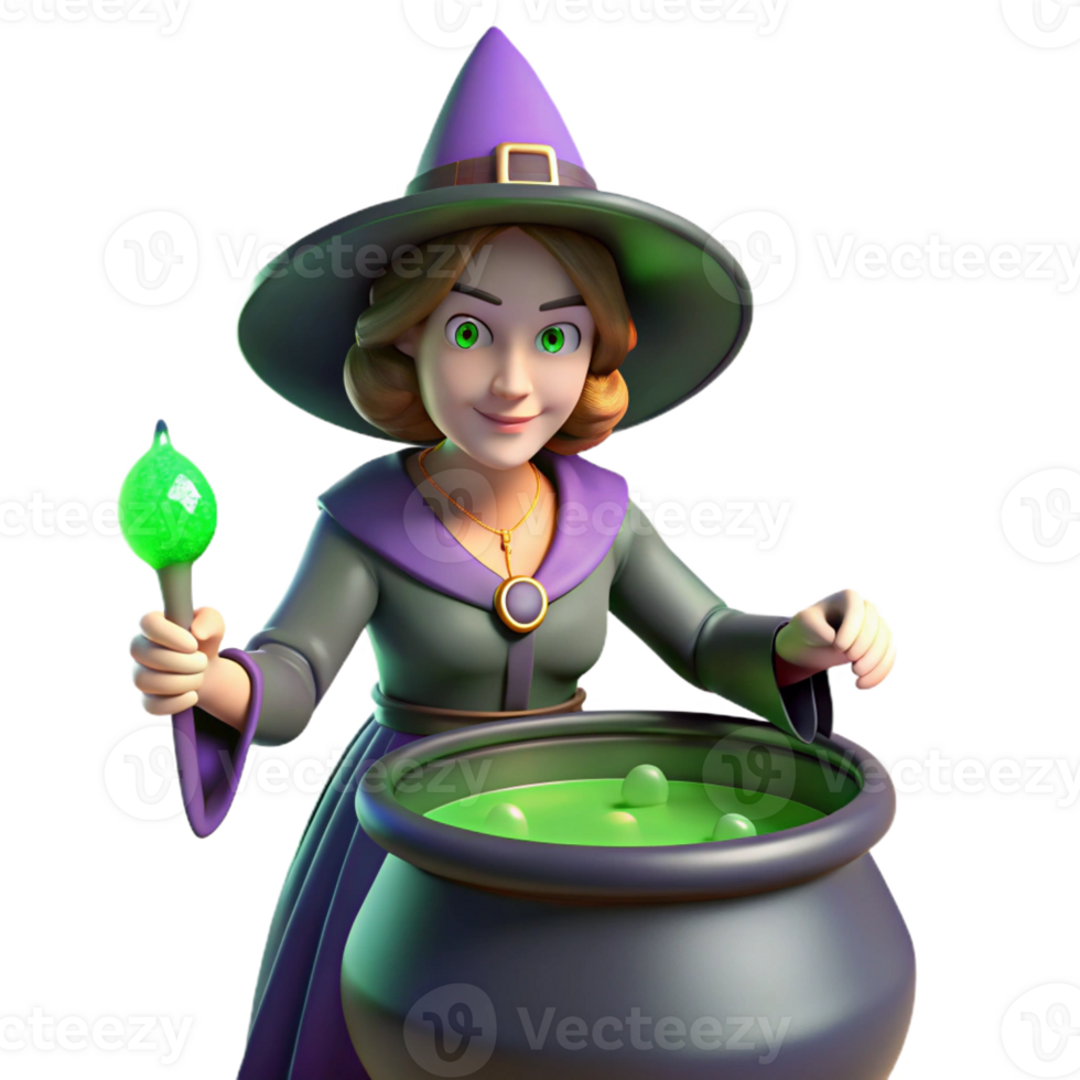 stunning creative A Powerful Witch Brewing a Potion in Her C authentic png