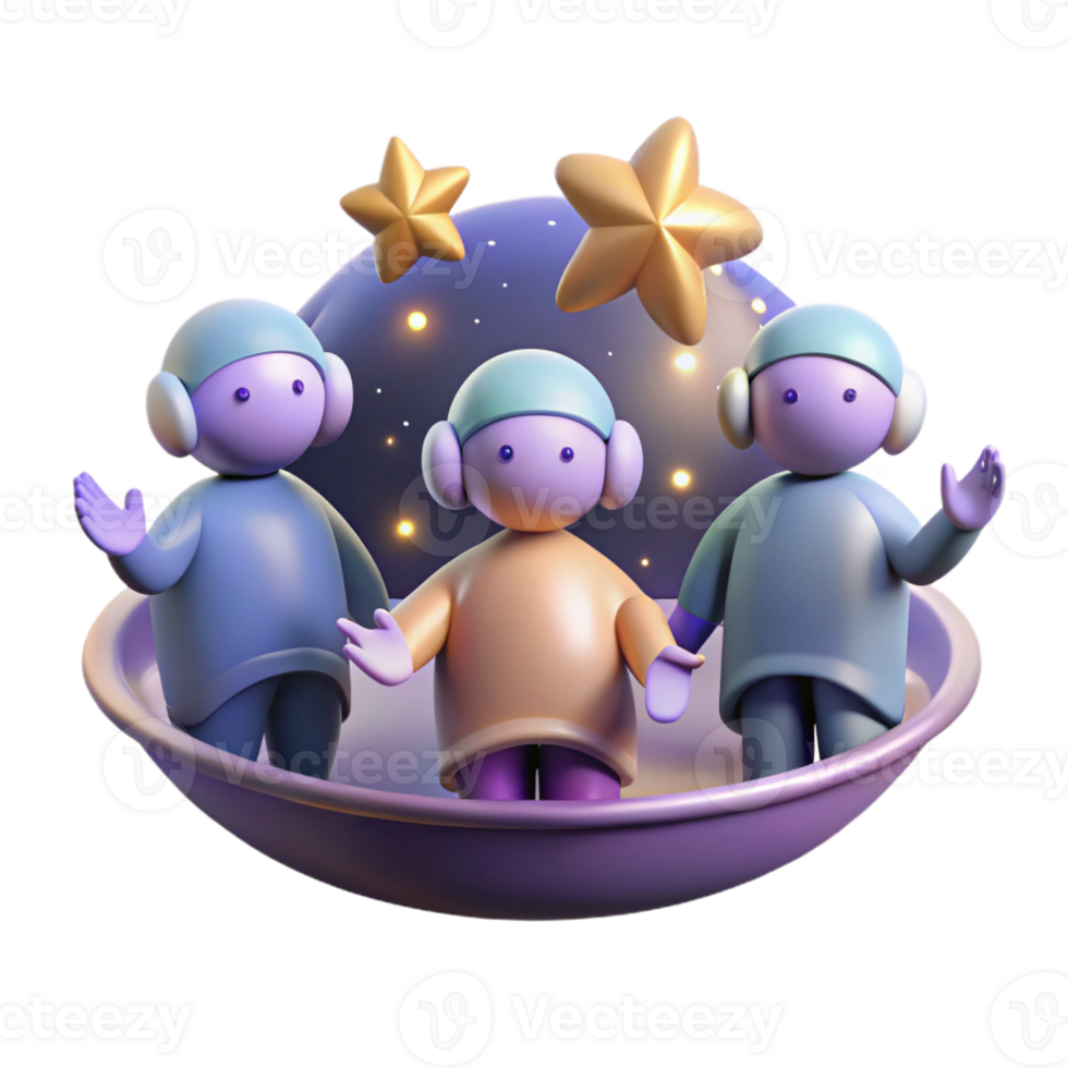 wonderful creative A Group of Celestial Beings Floating Among high quality png