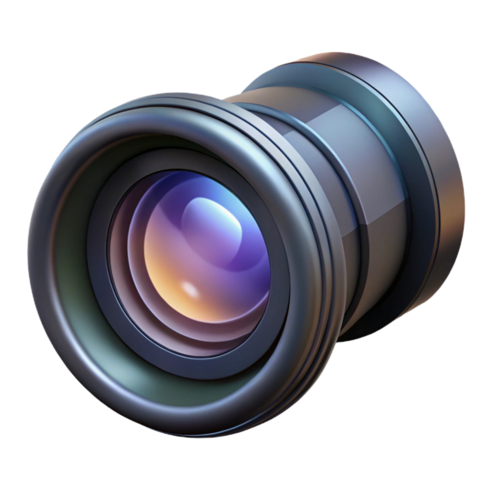 vibrant traditional Camera Lens with Zoom Effect Cutout on Transparent Background high quality png