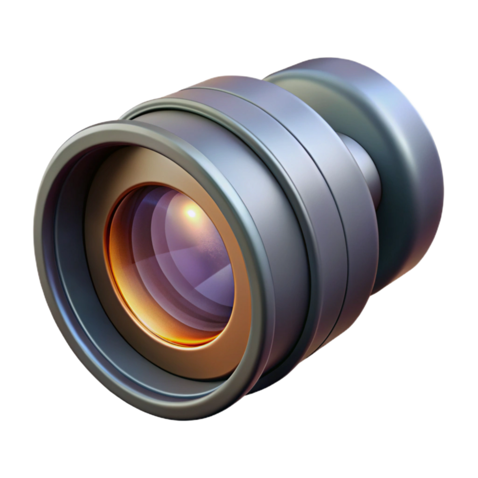 serene creative Camera Lens with Zoom Effect Cutout on Transparent Background premium png
