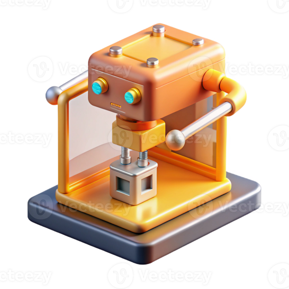 dramatic contemporary 3d Printer Making Miniature Robot exclusive png