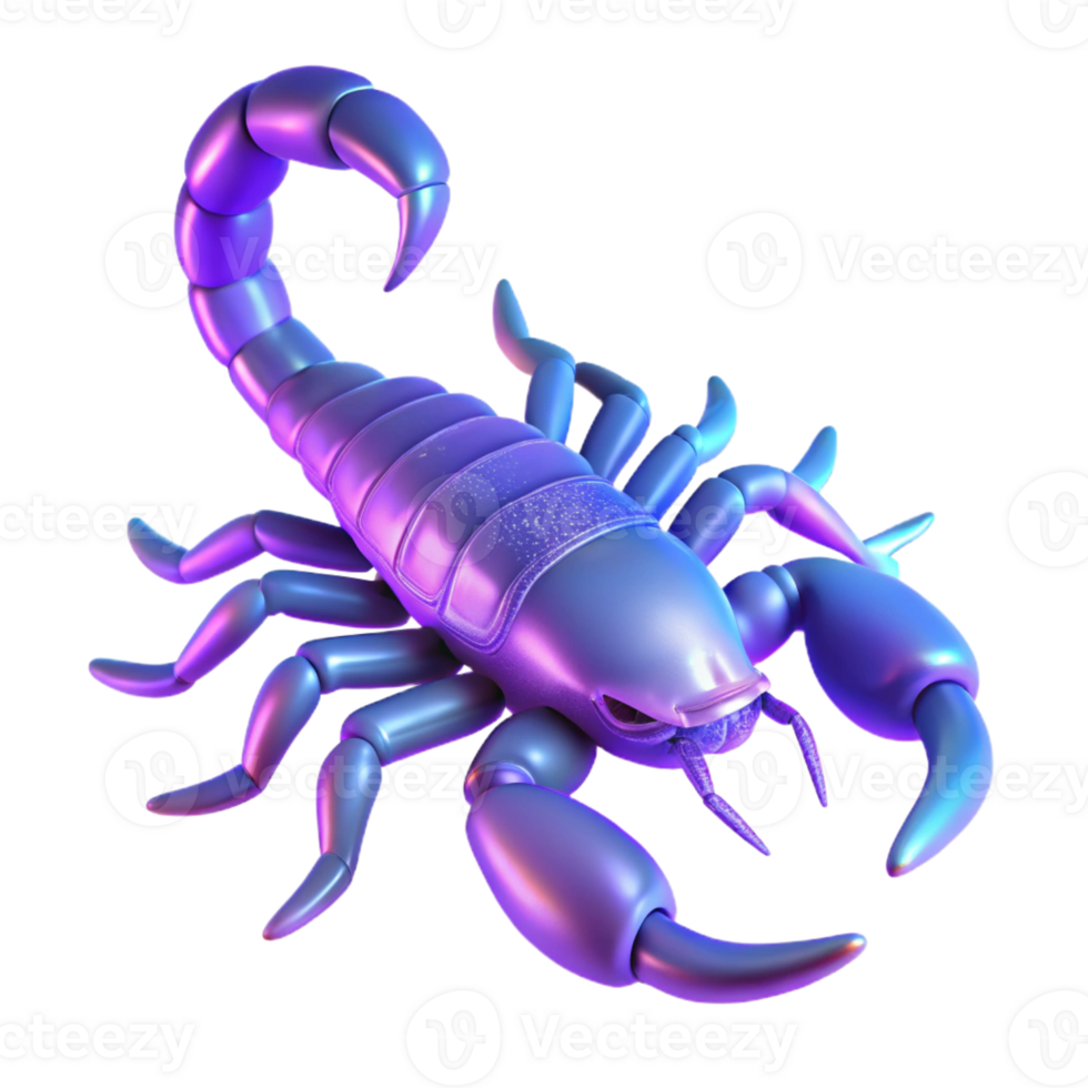 serene traditional A Scorpion Glowing Under Ultraviolet Light authentic png