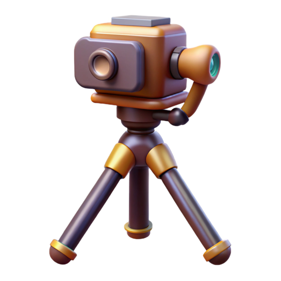 elegant modern Camera Tripod with Head Transparent Background png