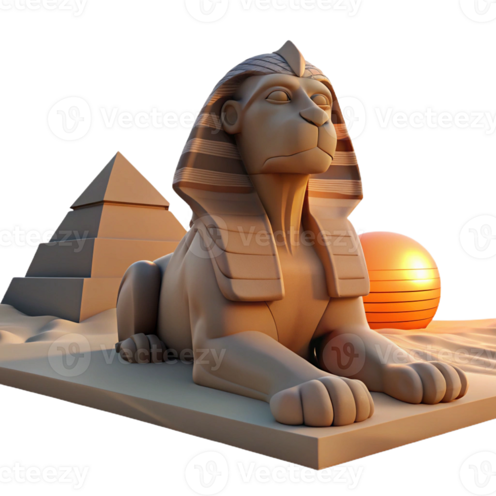 impressive vintage A Majestic Sphinx Gazing at a Desert Suns exclusive png