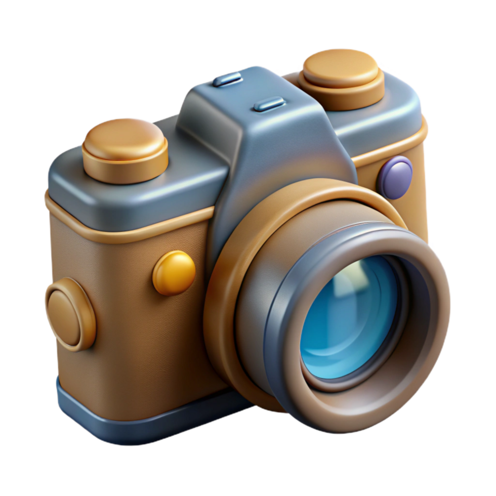 serene vintage Camera with Lens Cap Cutout genuine png