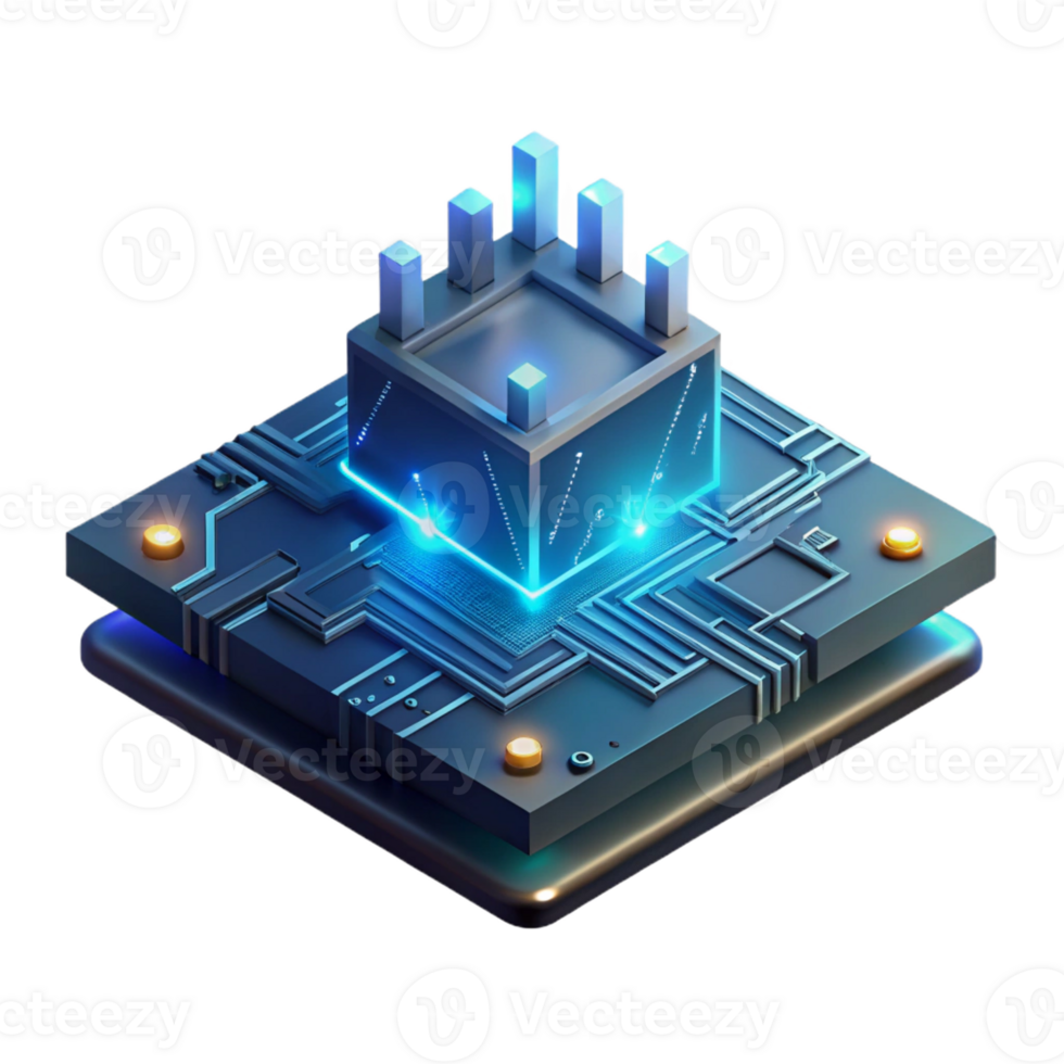 wonderful traditional A Single Glowing Circuit Board Floating exclusive png