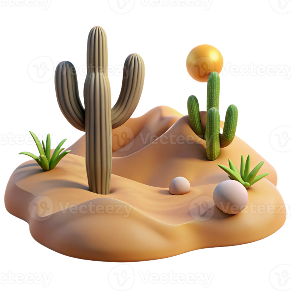 stunning contemporary A Realistic Rendering of a Desert Lands detailed png