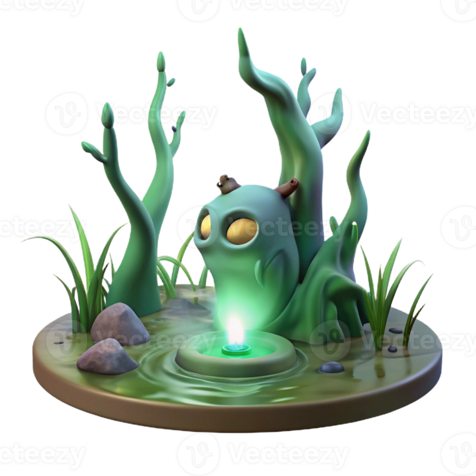 beautiful modern A Will O the Wisp Flickering in a Swamp original png