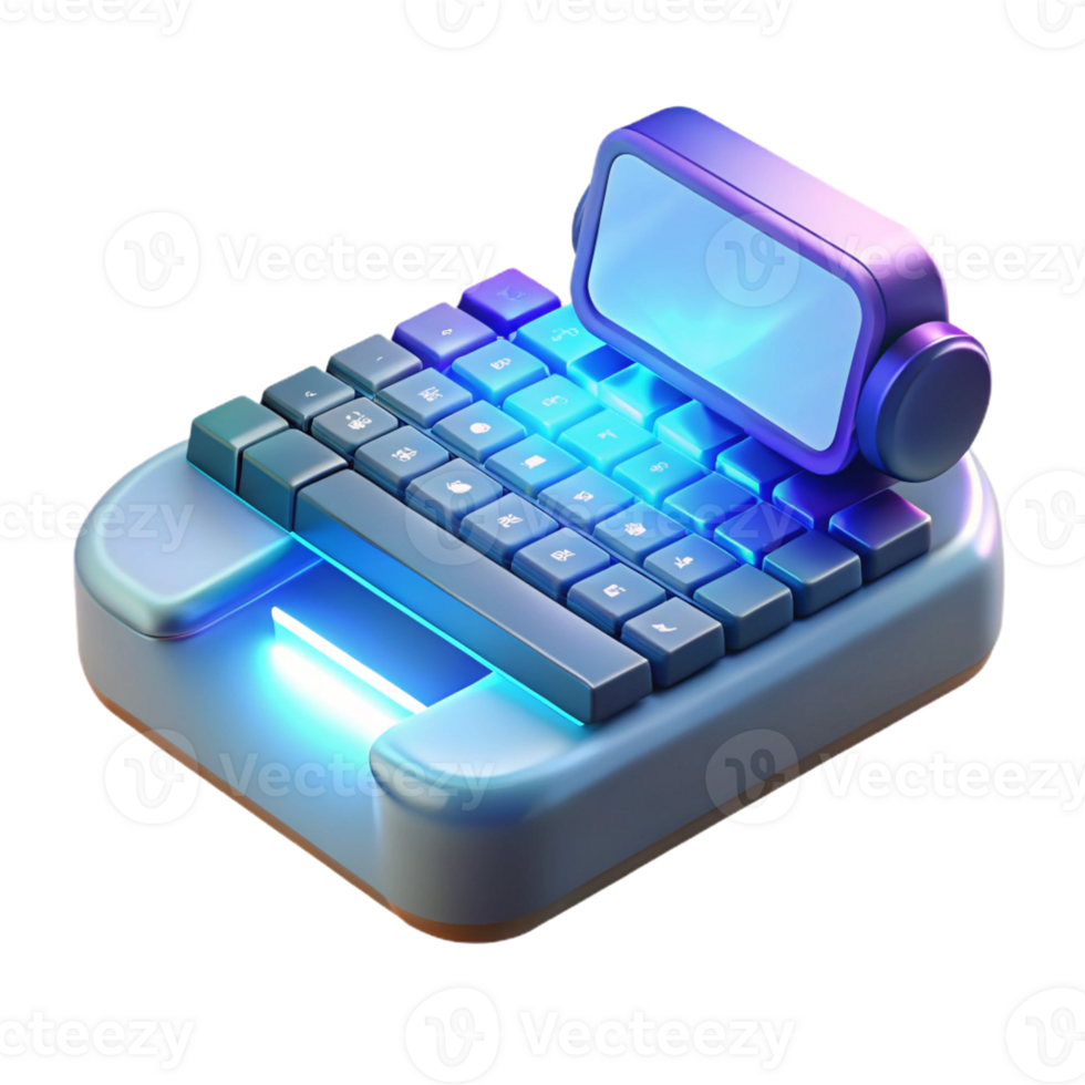stunning artistic A Holographic Keyboard Projecting from A detailed png