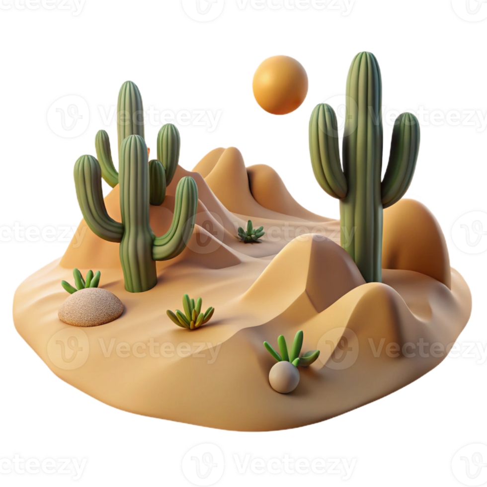 impressive creative A Realistic Rendering of a Desert Lands high quality png