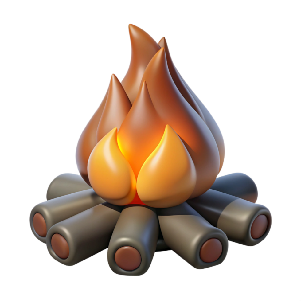serene modern Campfire with Flames Transparent Background professional png