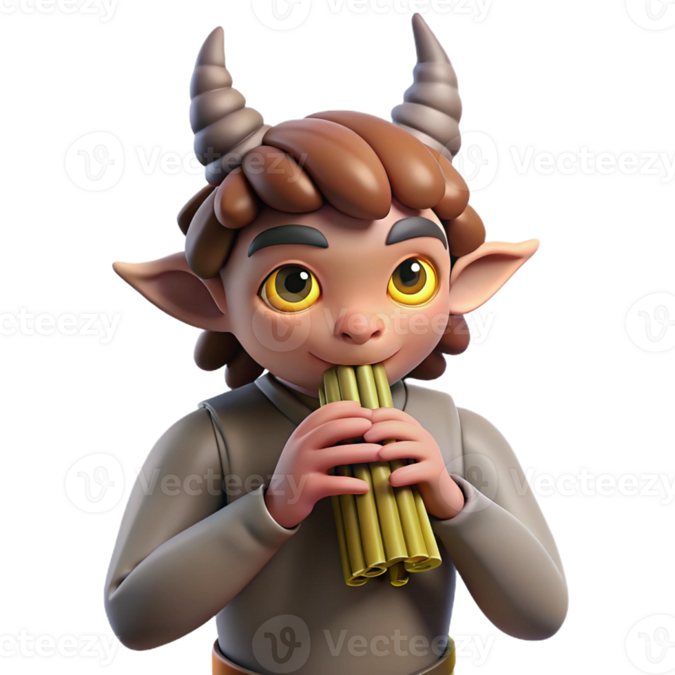 beautiful classic A Mischievous Satyr Playing a Pan Flute In high quality png
