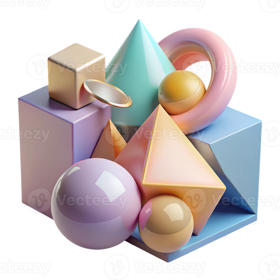 extraordinary contemporary Overlapping Geometric Shapes detailed png