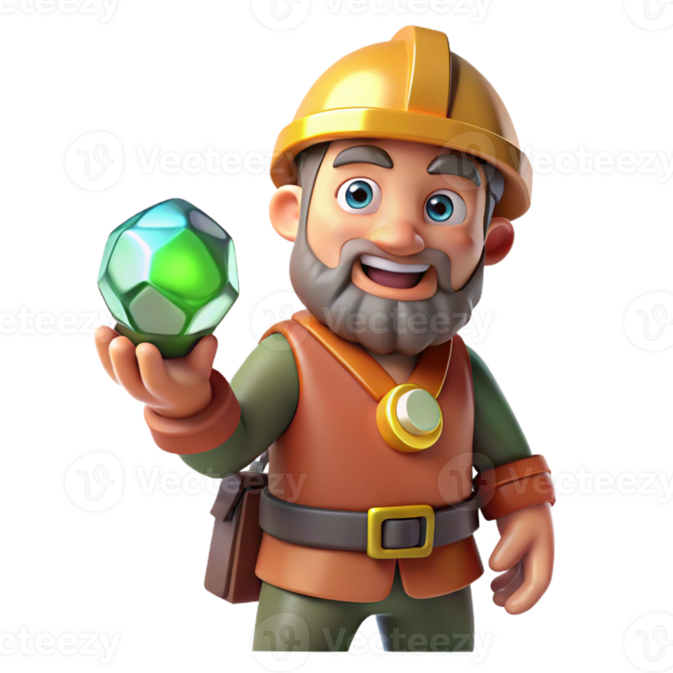 wonderful contemporary A Stoic Dwarf Miner Holding a Glowing Ge exclusive png