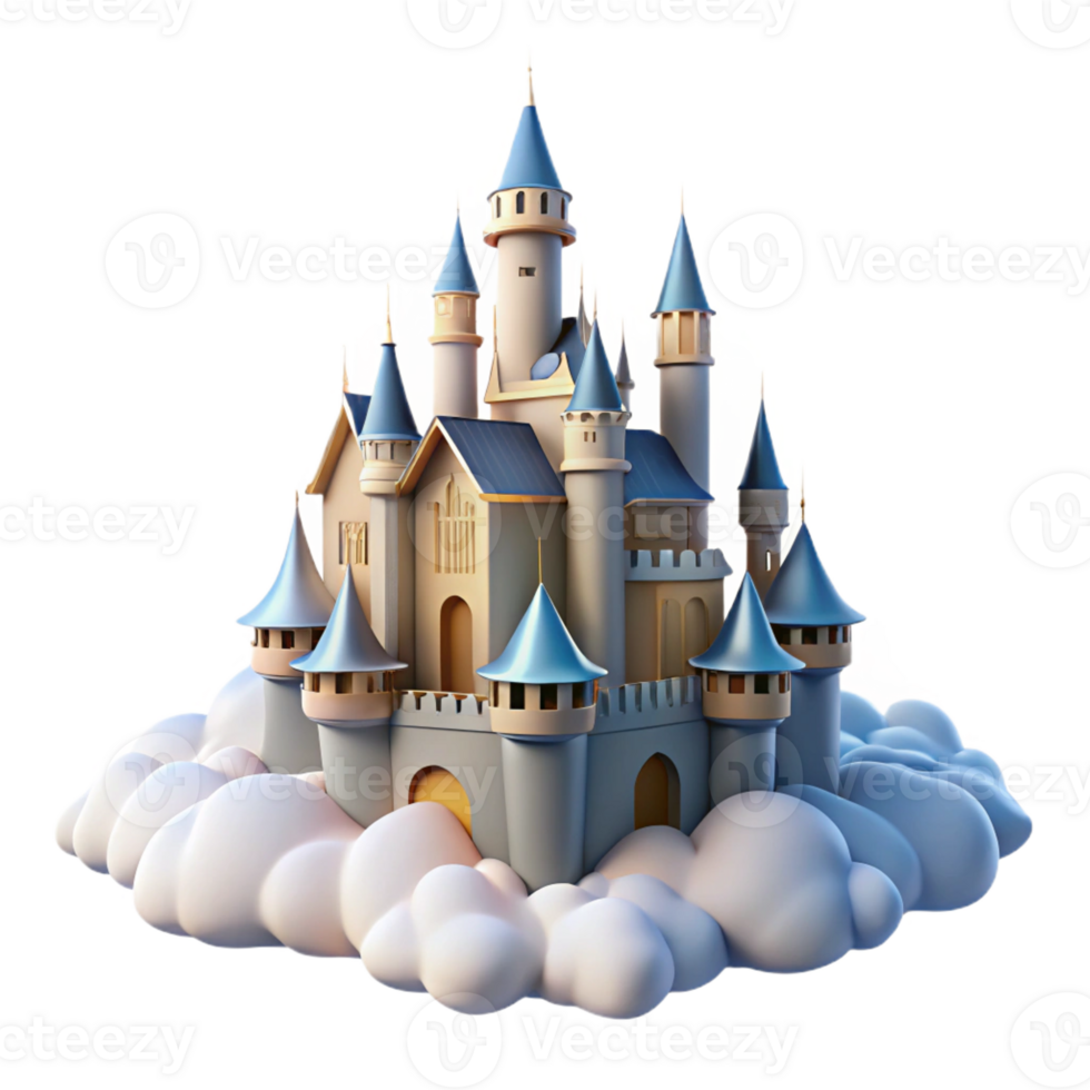 dramatic contemporary A Majestic Castle Floating in the Clouds high resolution png