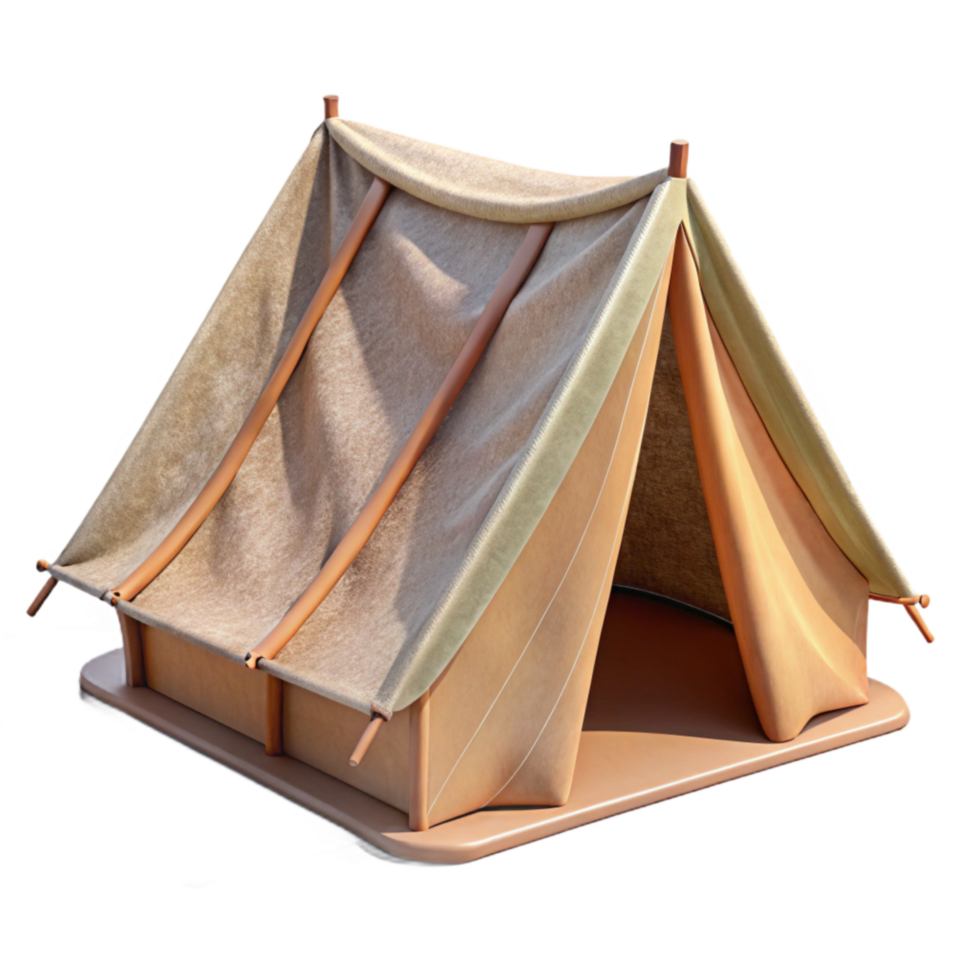 stunning minimalist Camping Tent Front View Transparent Background Cutout authentic png