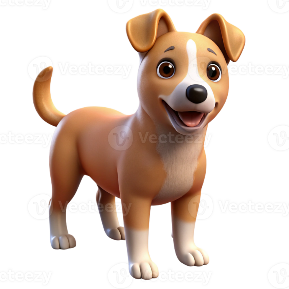 vibrant abstract Portrait of a Playful Dog with a Wagging T high quality png