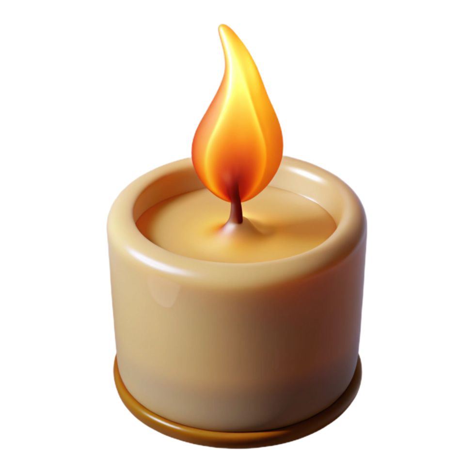 dramatic rustic Candle Flame with Long Wick Element premium png