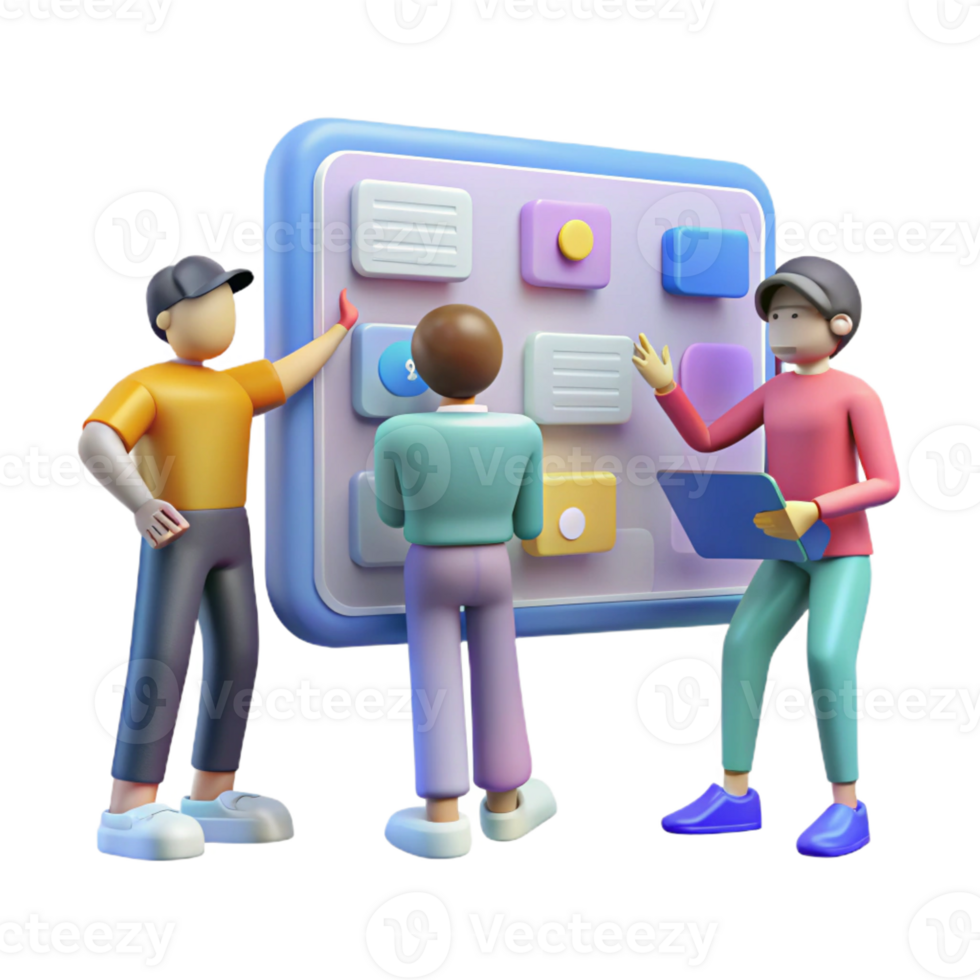 impressive creative A Group of People Interacting with a Larg detailed png