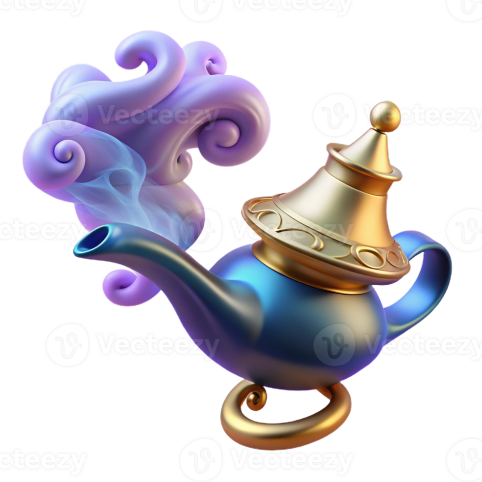 stunning creative A Djinn Emerging from a Lamp Swirling Smo high quality png