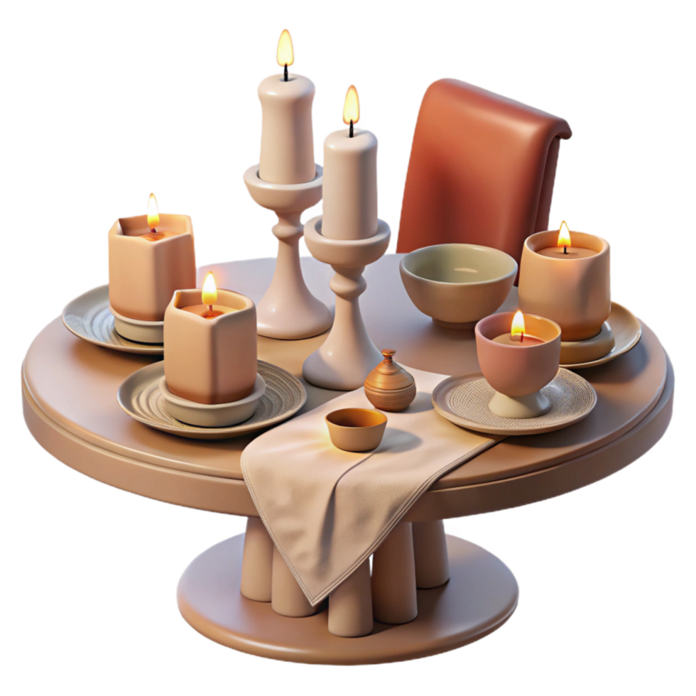 vibrant contemporary Candlelight Dinner Romantic Setting Transparent high quality png