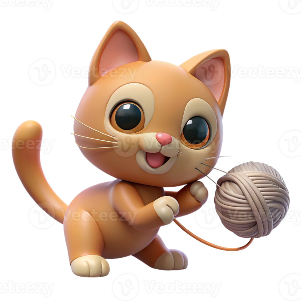 stunning minimalist A Playful Kitten Batting at a String of Y detailed png
