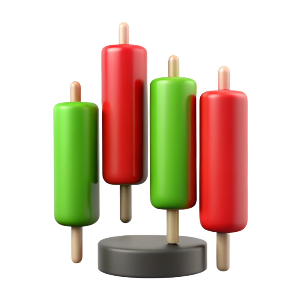 magnificent traditional Candlestick Chart with Red and Green Candles professional png