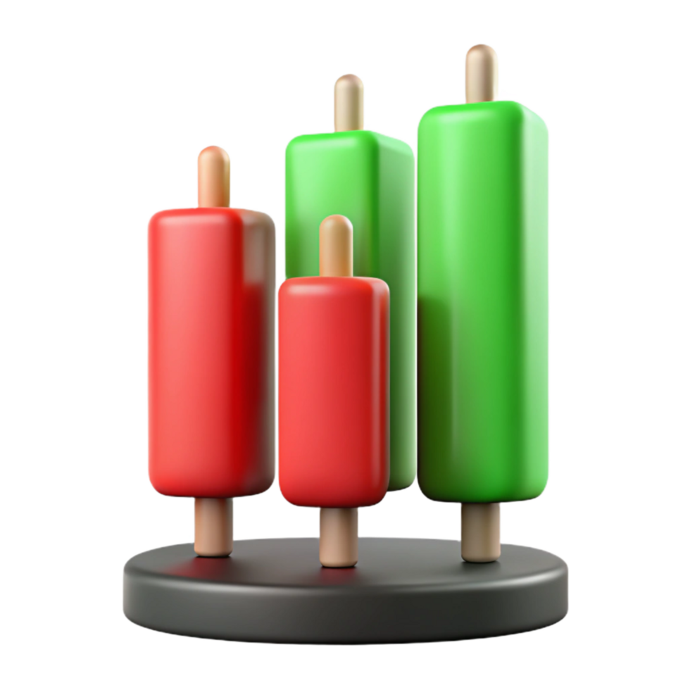 beautiful traditional Candlestick Chart with Red and Green Candles original png