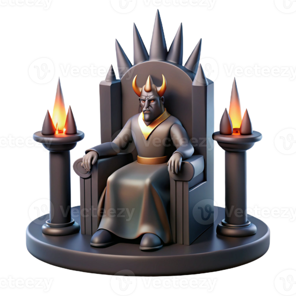 serene minimalist A Stoic Hades Seated on His Throne in Th premium png