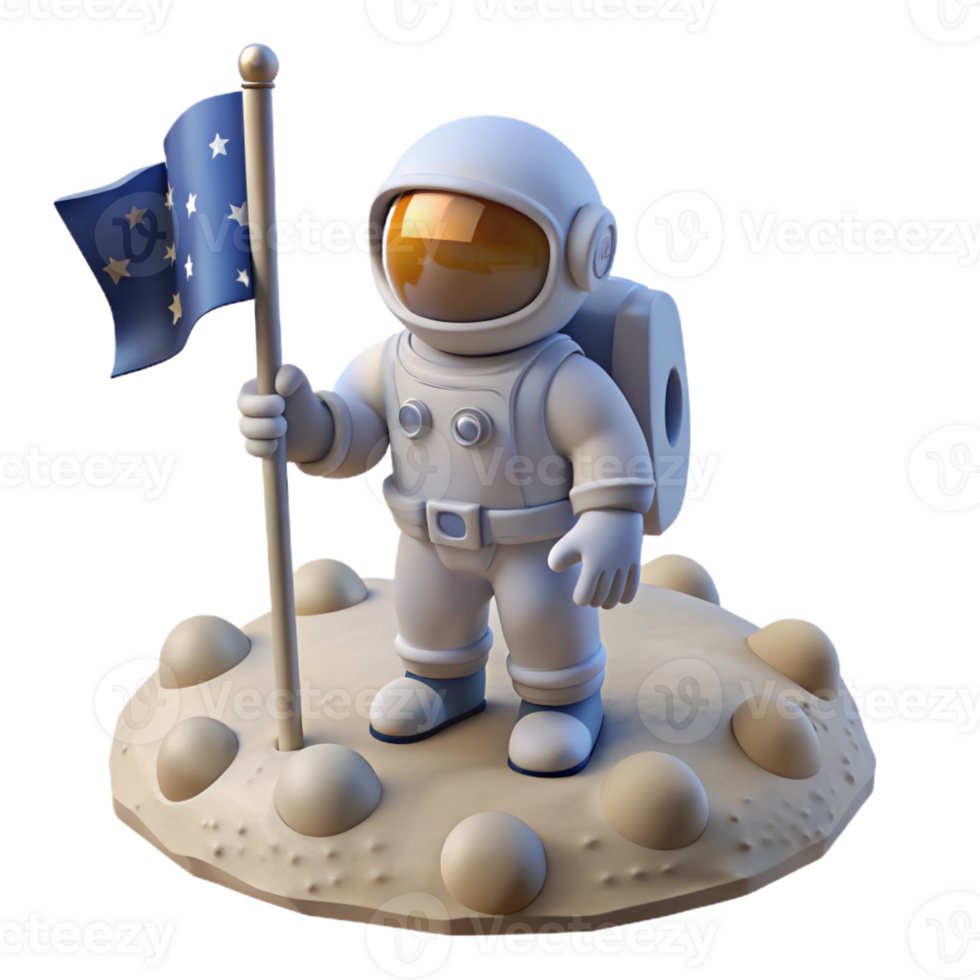 extraordinary creative A Lone Astronaut Planting a Flag on a Bar high quality png