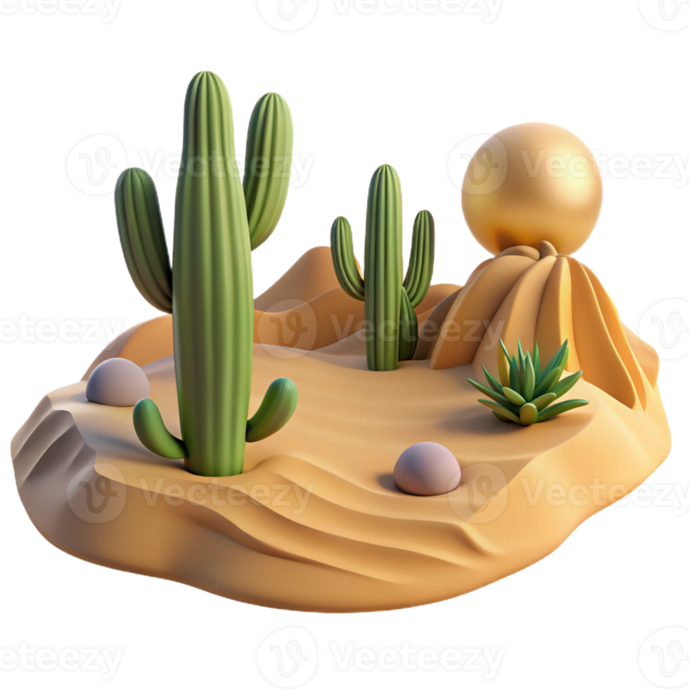 dramatic artistic A Realistic Rendering of a Desert Lands 4K png