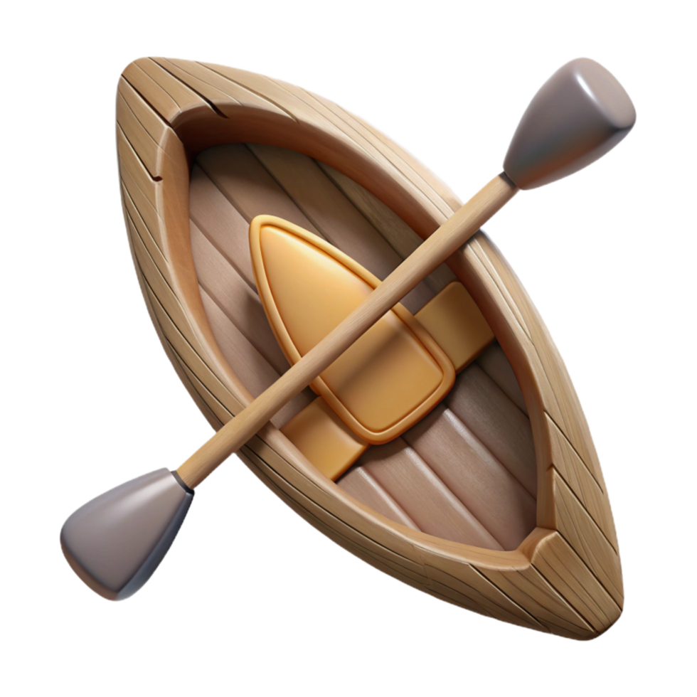 extraordinary creative Canoe Wooden Paddle Top View Transparent Background exclusive png