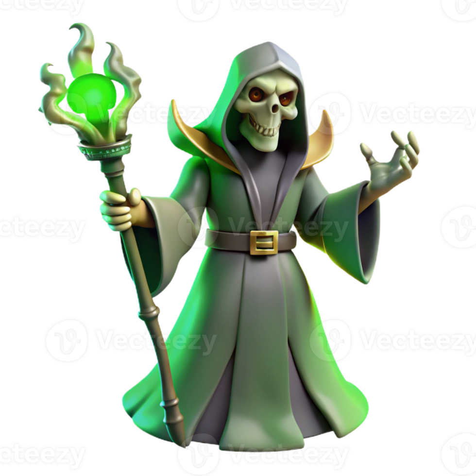 wonderful classic A Powerful Lich Casting a Spell of Necr detailed png