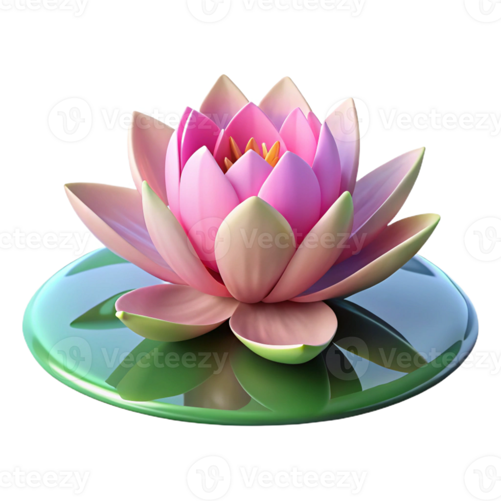 elegant creative A Blooming Lotus Flower Floating on a St authentic png