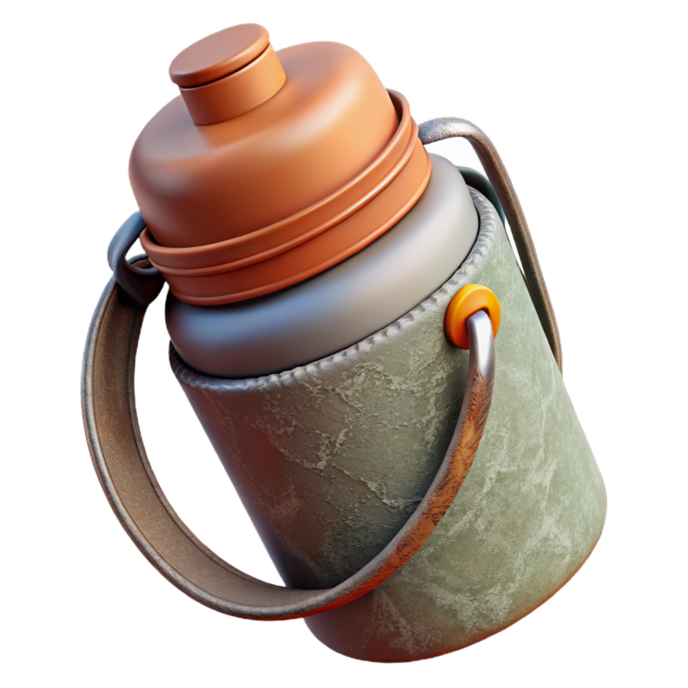 elegant vintage Canteen with Cup Attached Element genuine png