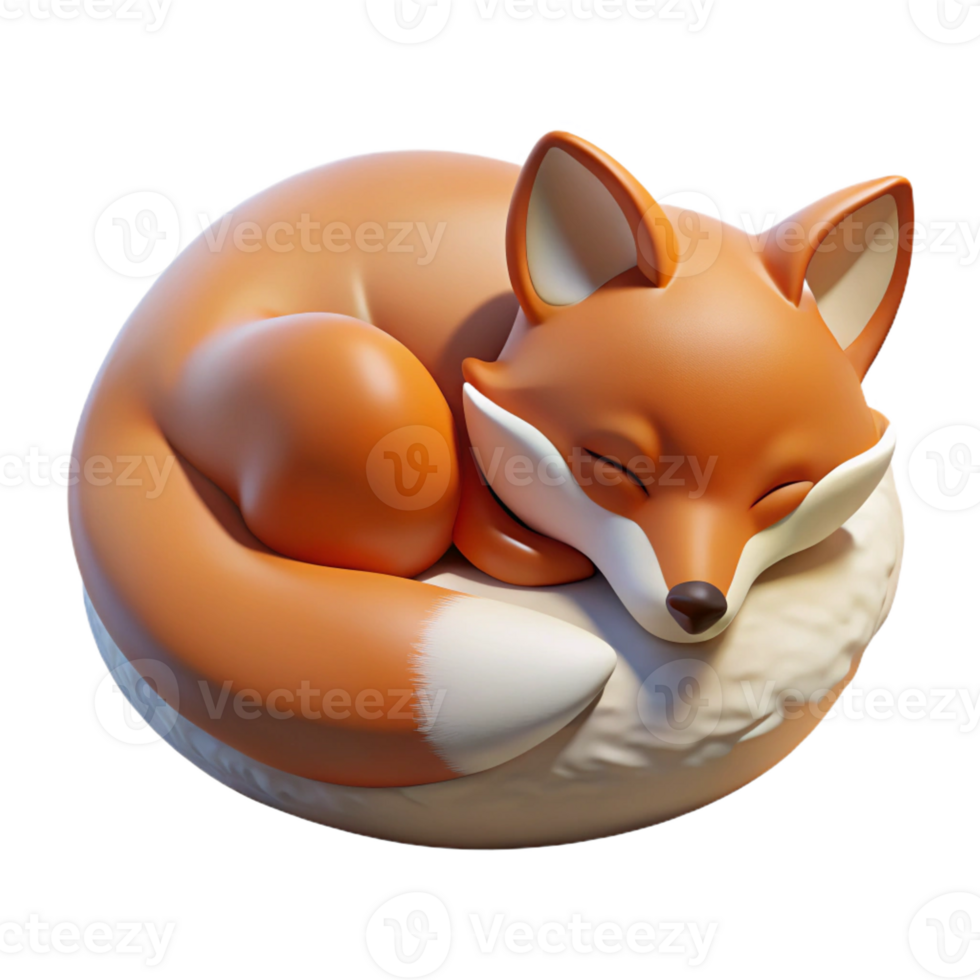 impressive creative A Sleeping Fox Curled Up in the Snow Wint detailed png