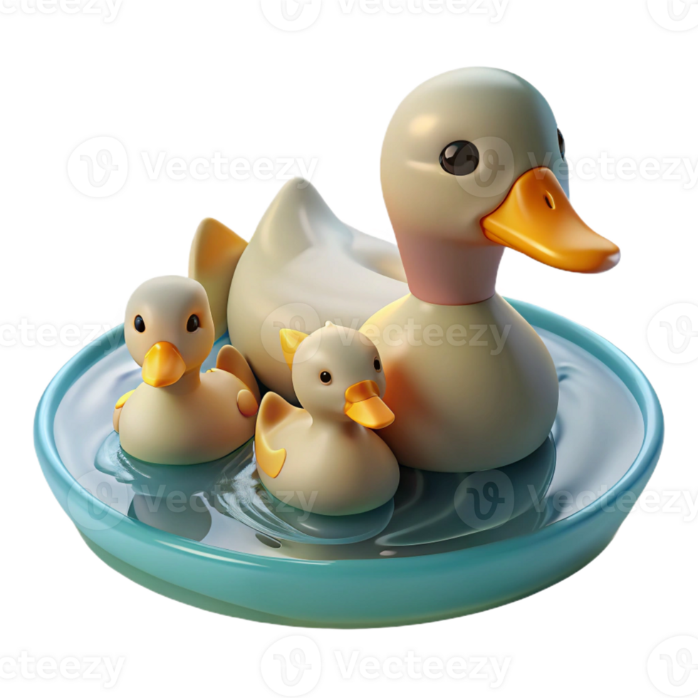 extraordinary modern A Family of Ducks Swimming in a Pond Impr png