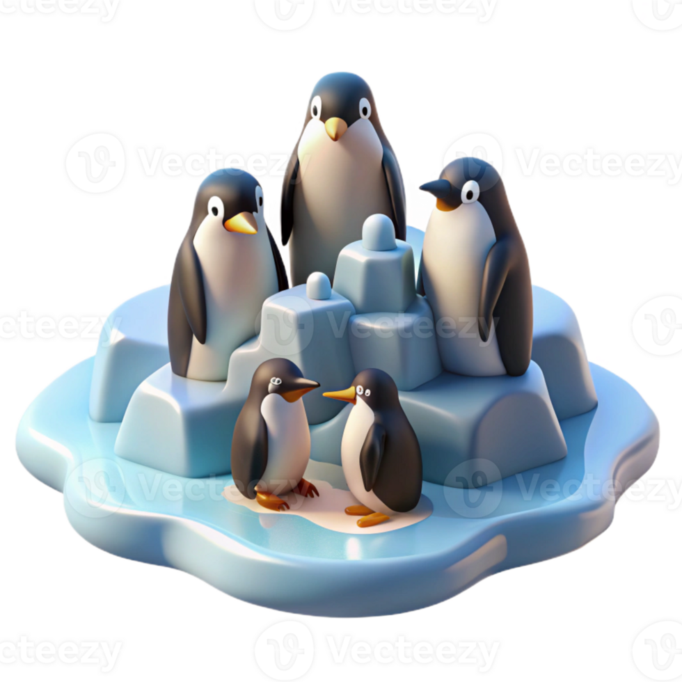 vibrant vintage A Group of Penguins Huddled Together On exclusive png
