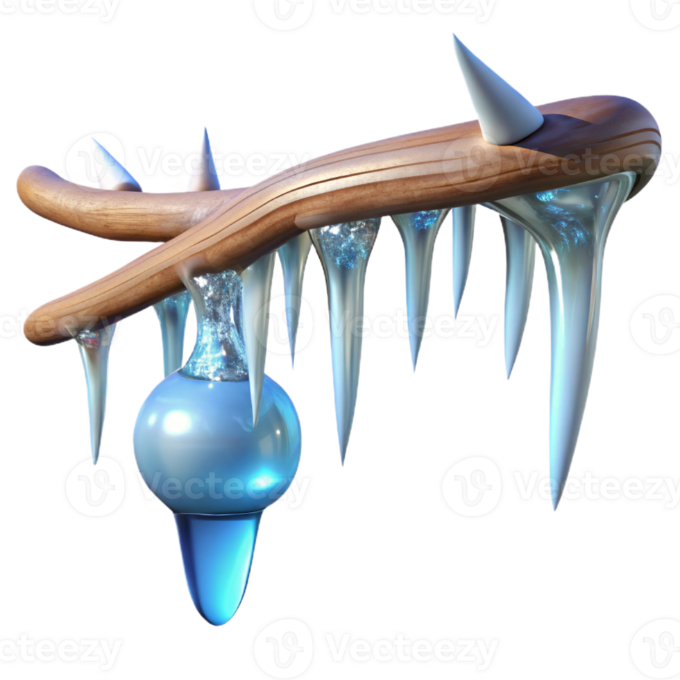 stunning minimalist A Frozen Icicle Hanging from a Branch Gl exclusive png