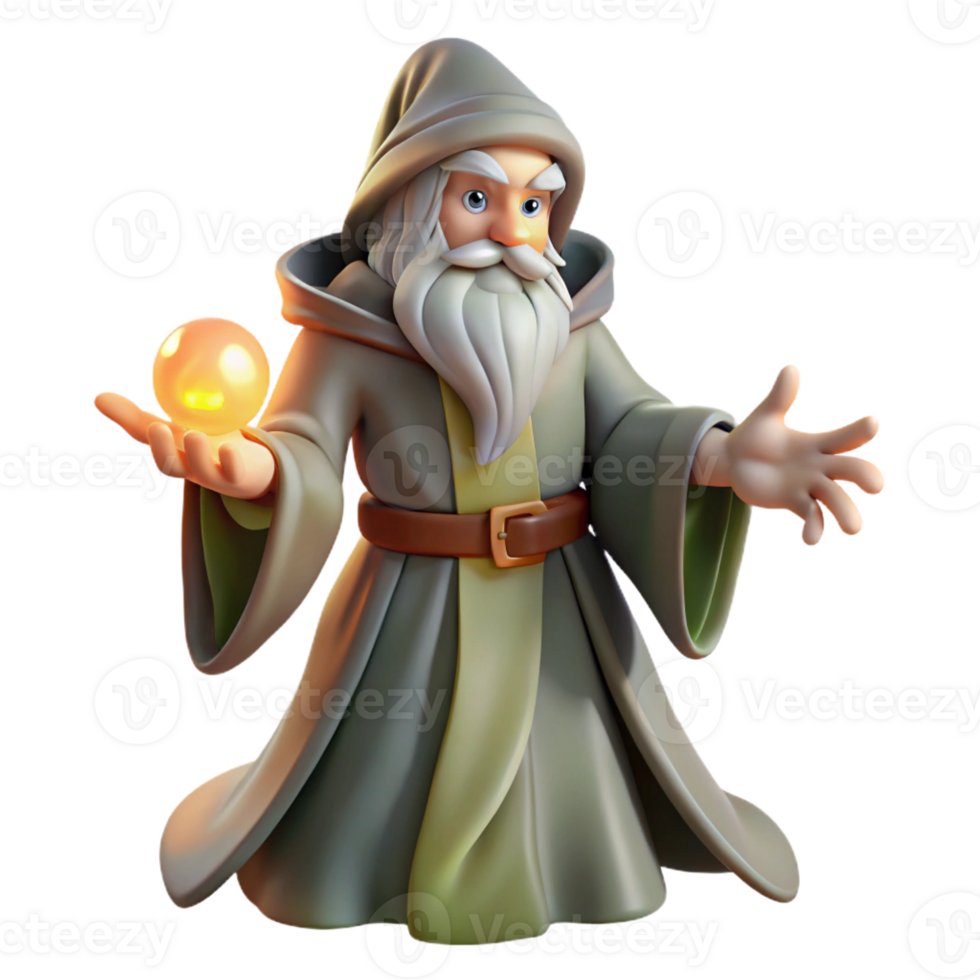 beautiful vintage A Wise Old Wizard Casting a Protective high quality png