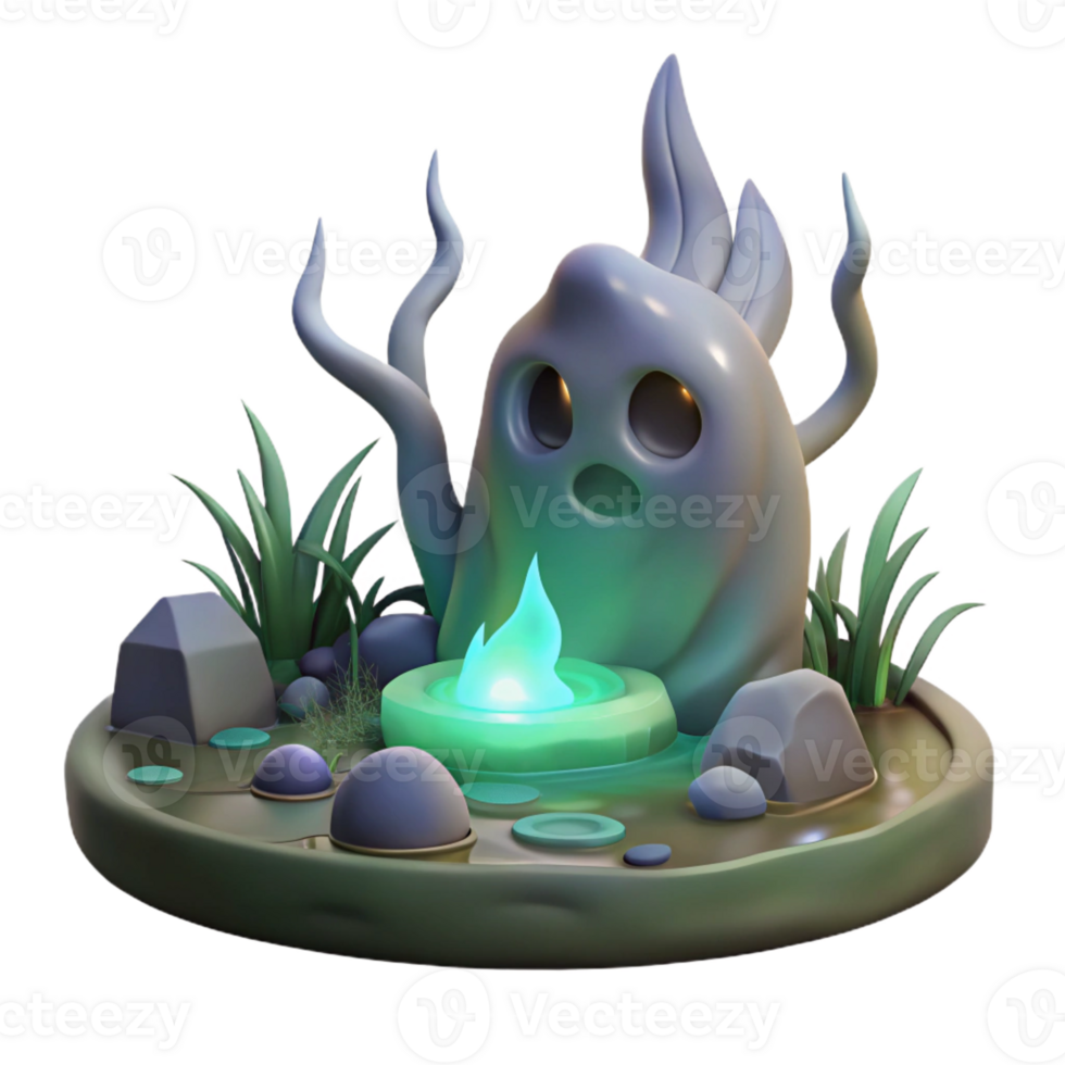 serene abstract A Will O the Wisp Flickering in a Swamp high quality png
