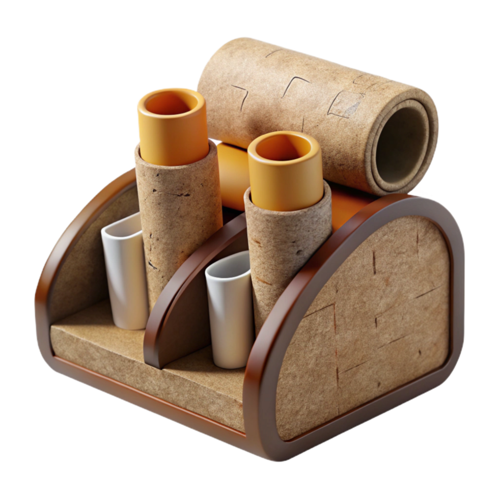 extraordinary modern Cardboard Tube Organizer Desk Accessory Front View Cutout high quality png
