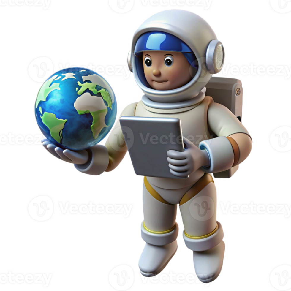 elegant artistic A Lone Astronaut Floating in Space Holdi professional png