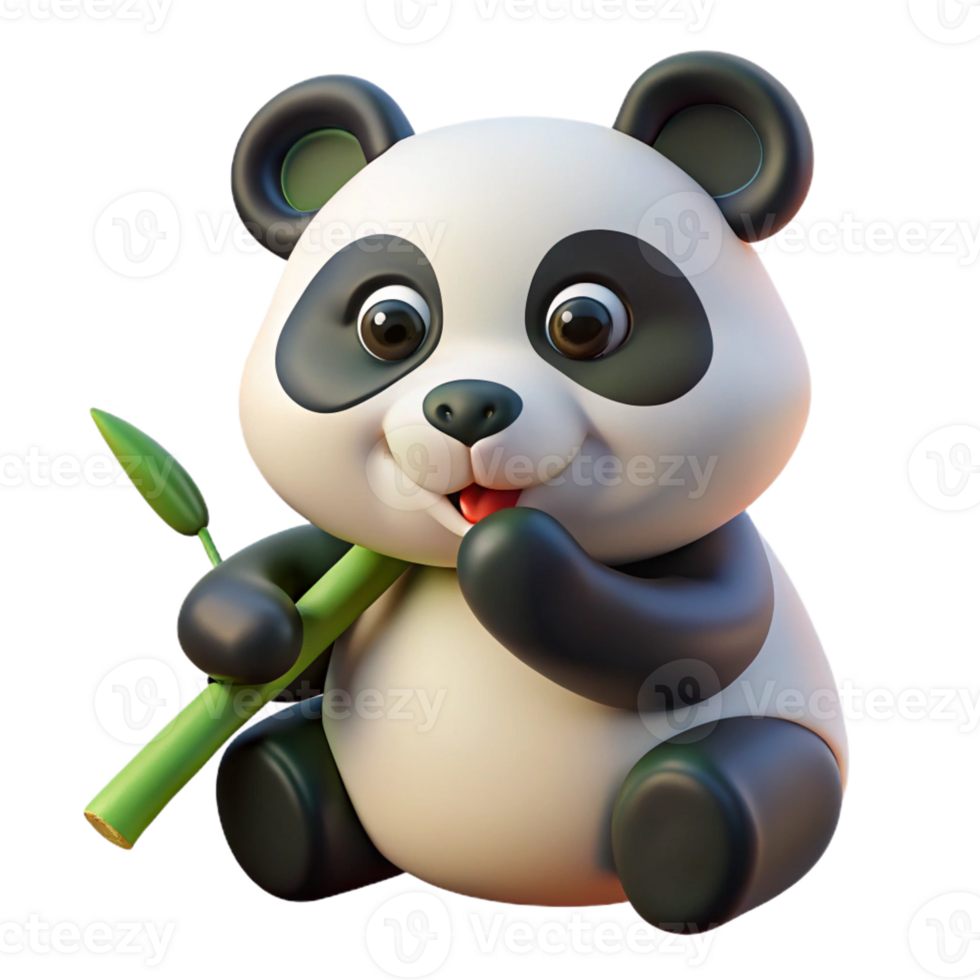 wonderful classic A Playful Panda Eating Bamboo Close Up original png